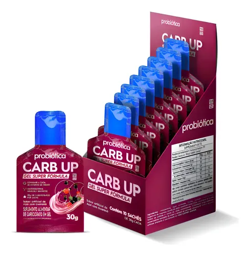 Carb Up Gel Super Forma Probiótica Caixa Com 10 Sasche Açaí Com Guaraná