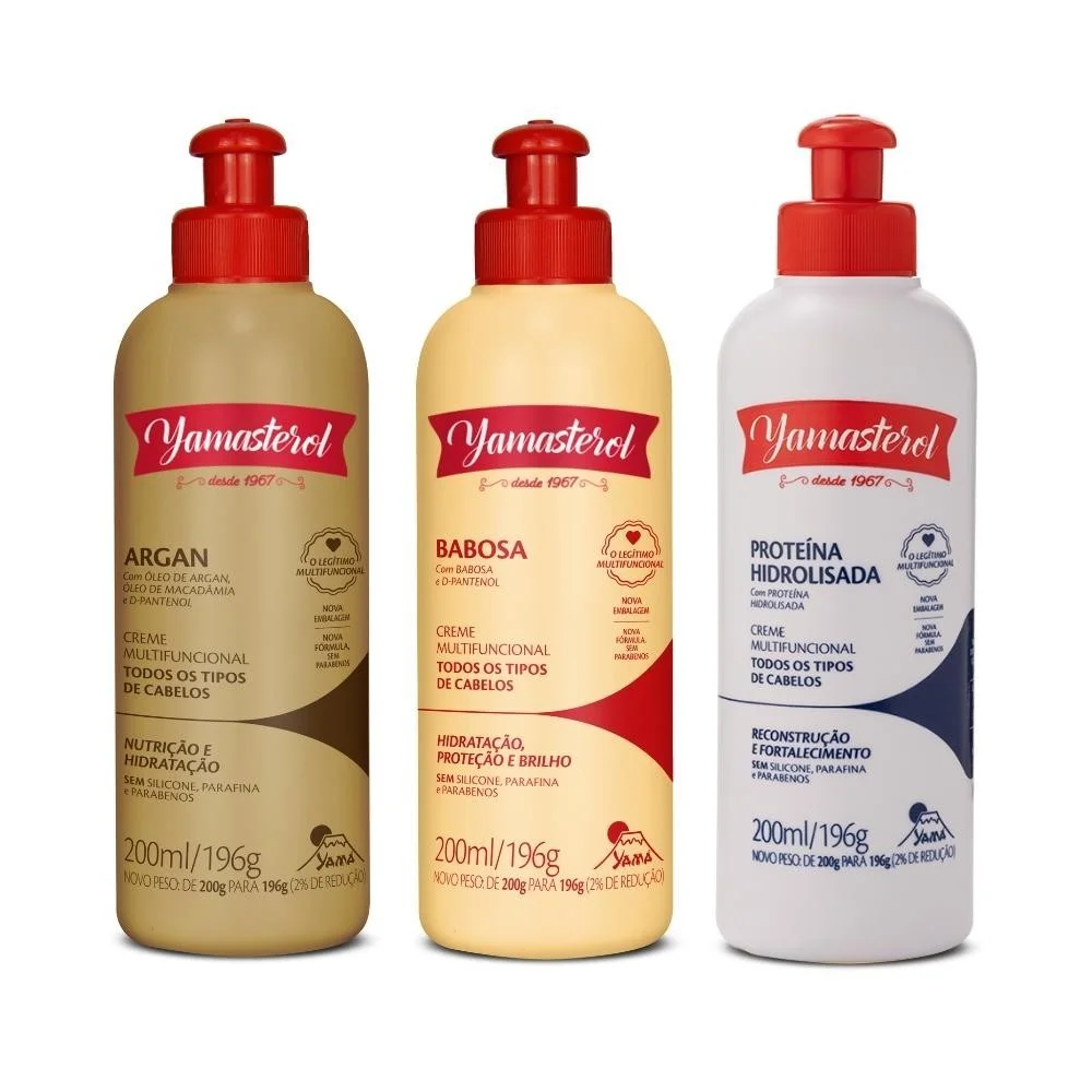 Kit 3 Yamasterol Cronograma Reparação Intensa Yamá 200ml