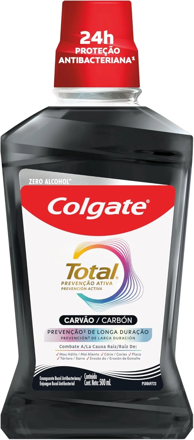 Enxaguante Bucal Multibenefício Colgate Total Carvão Ativado 500ml