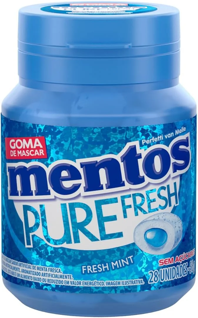 Gomas de Mascar, Mentos, Pure Fresh Mint, Sem Açúcar, Sabor de Menta - 56g | 28 Unidades