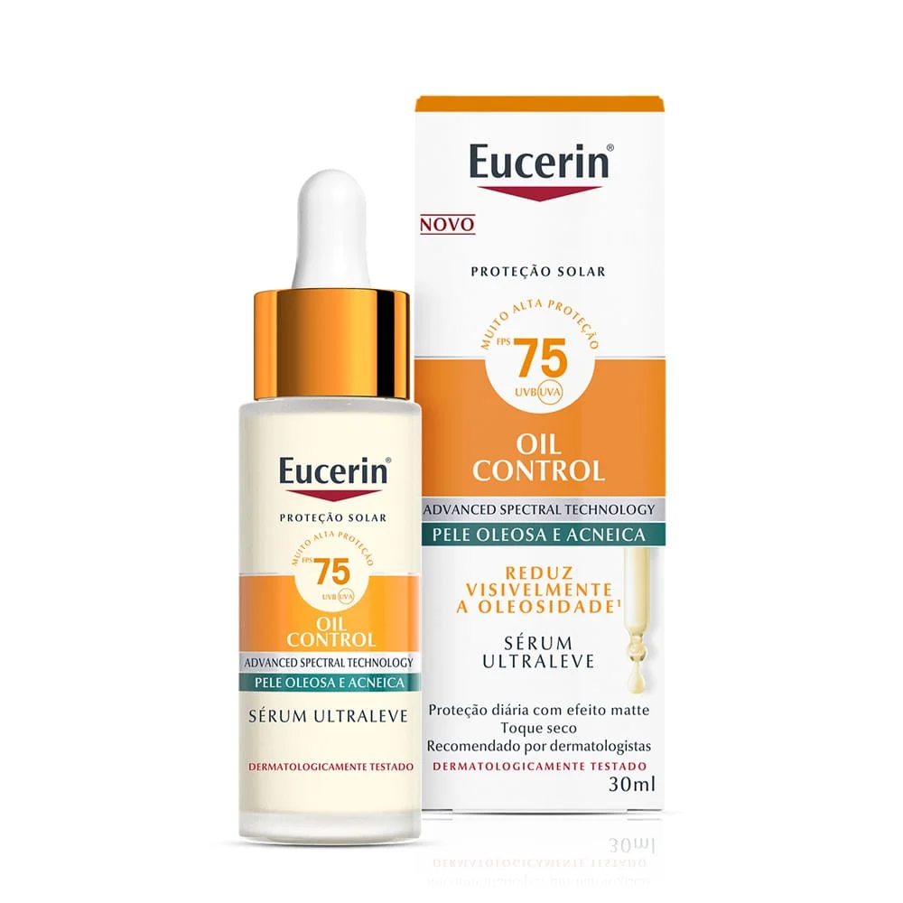 Protetor Solar Oil Control Sérum Ultraleve Eucerin FPS75 30ml