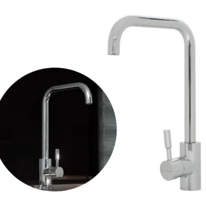 Torneira Monocomando Kitchen Em Aço Inox Polido Bica Giratóri