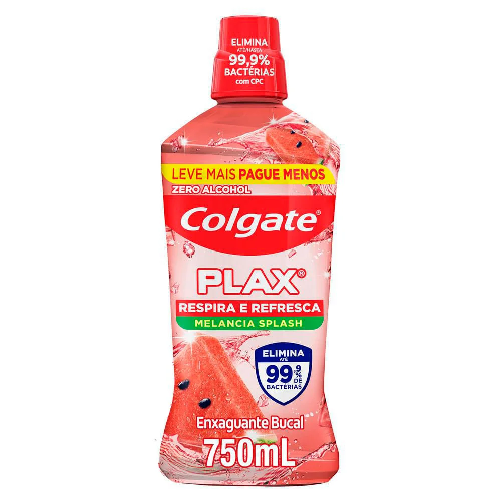 Colgate Enxaguante Bucal Sem Álcool Plax Melancia 750ml