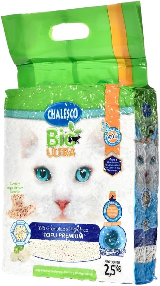 Areia Higiênica Granulado Bio Ultra Premium Chalesco para Gatos 2,5 kg – Alta Absorção, Controle de Odores e 100% Biodegradável