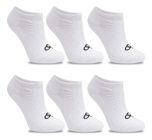 Kit 6 Pares Meia Invisível Olympikus Unissex Confortável Branco Liso 39/44