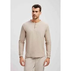 Camiseta Hering Manga Longa Com Peitilho Masculina