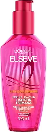 L'Oréal Paris Elseve Sérum Leave-in Liso dos Sonhos com Tecnologia Ativada por Calor, Antifrizz, Protetor Térmico e Barreira Contra Umidade, 100ml
