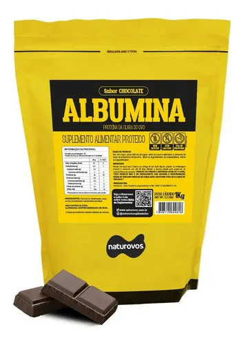 Albumina Naturovos De Chocolate Em Pó Para Suplemento 1 Kg