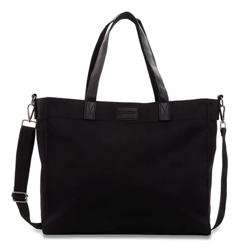 Bolsa Tote Daily Clear Gocase - Leve, Moderna E Minimalista Cor Preto Liso Níquel