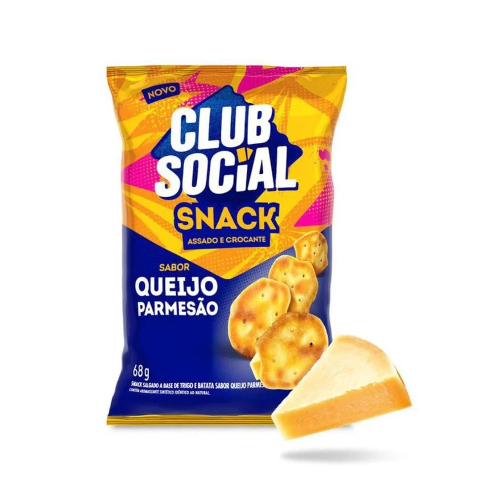 Salgadinho Snack Queijo Parmesão Club Social 68g Assado