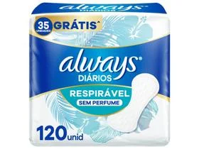 Protetor Diário Always Sem Perfume Leve+Pague- com 120 Unidades
