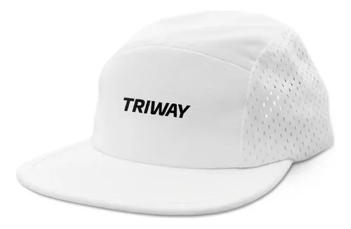 Boné De Corrida Running Triway Sports Five Panel Unissex Cor Branco Tamanho Único Liso