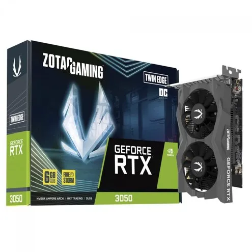 Placa de Video Zotac GeForce RTX 3050 6GB Twin Edge PC GDDR6 96 Bits ZT-A30510H-10L