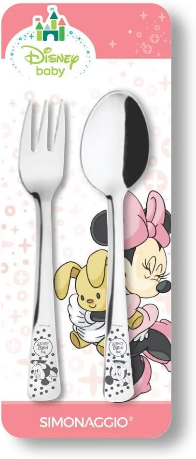 Simonaggio Jogo De Talheres Infantil Disney Baby Minnie Inox Pacote De 2