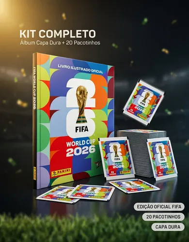 Kit Álbum Capa Dura + 140 Figurinhas - Copa Do Mundo 2026