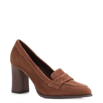 Mocassim Salto - Couro Marrom