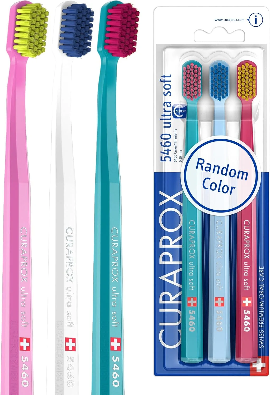Curaprox Escova de dentes Ultrasoft 5460, pacote com 3