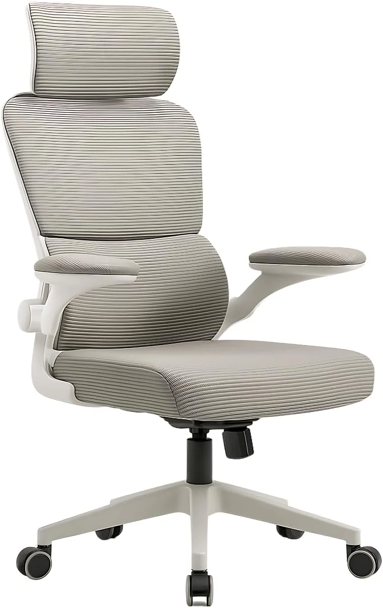 Cadeira Ergonômica Kidino com Encosto Ajustável, Apoio de Braço Rebatível, Assento Macio, Malha Respirável e Rodízios – Suporta até 200kg, Ideal para Escritório e Home Office