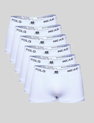 Kit 6x1 Cueca Polo Wear Boxer Microfibra Basic Branco Liso G