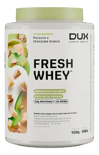 Dux Fresh Whey Pote 900g Sabor Pistache E Chocolate Branco Pistache E Chocolate Branco