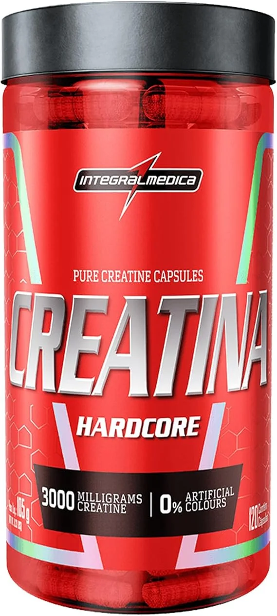 Integralmedica Creatina Hardcore 120 Cápsulas Pura Monohidratada | Auxilia no ganho de força