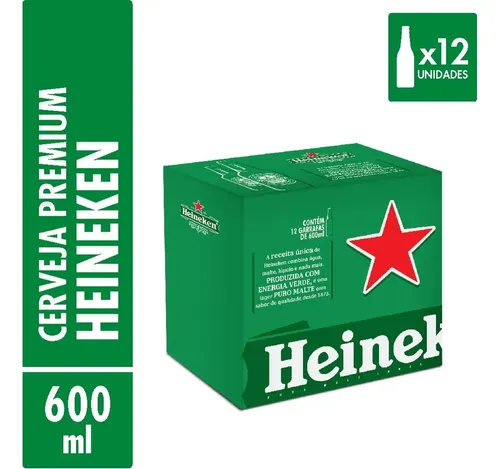 Cerveja Heineken Lagerloira 600ml (12 Unid)