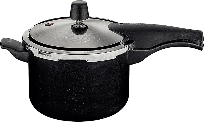 Panela de Pressão Tramontina Vancouver Effect em Alumínio com Revestimento Interno e Externo em Antiaderente Starflon Max Preto 20 cm 4,5 L
