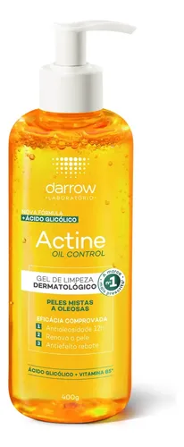 Gel De Limpeza Facial Darrow Actine Oil Control Pele Mista Oleosa 400g Todo Tipo De Pele Dia/noite