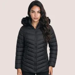 Casaco Puffer Feminino Forrado Peluciado Inverno