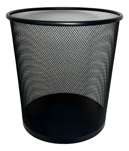 Lixeira Metal Aramado Telada Cesto De Lixo Escritório 12l Cor Preto