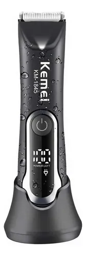 Máquina Kemei Km-1845 Cerâmica Sem Fio Recarregável Preto 127/220v