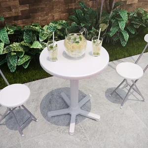 Mesa de Jardim Capri Redonda 74x59x59cm de Plástico Branca da