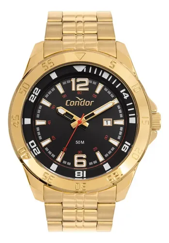 Kit Relógio Condor Masculino Dourado Co2115mwi/k4p Dourado Preto