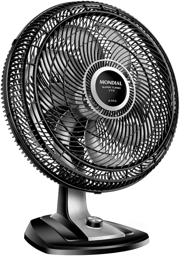 MONDIAL Ventilador 50cm Super Turbo 8 Pás, Preto/Prata, 150W, 110V - VTX-50-8P