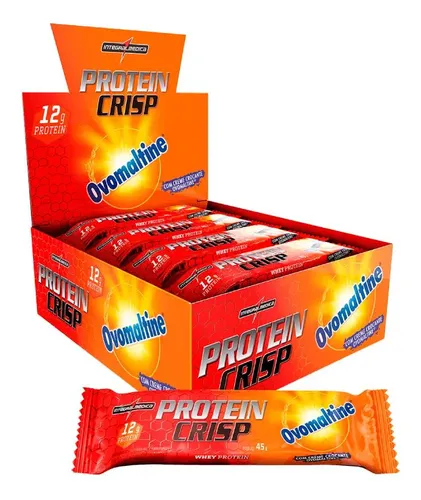 Barra Proteína Whey Crisp Bar 12 Unidades  Integralmedica Ovomaltine