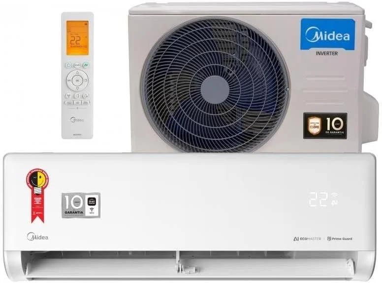 Ar-condicionado Split 12.000 BTUs Midea Carrier Inverter Frio AI Ecomaster 38EZVCA12M5