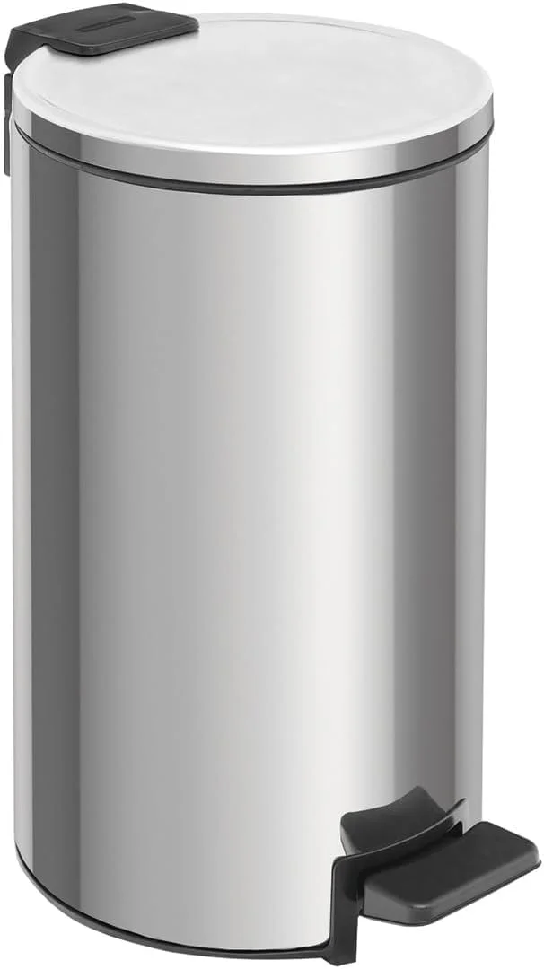 Lixeira com Pedal Tramontina Loop em Aço Inox com Acabamento Polido e Balde Interno 5 L
