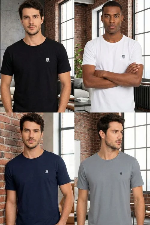 Kit 4 Camisetas Fitness Polo Wear Sortido