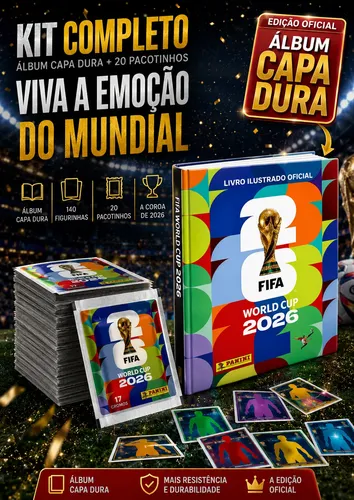 Álbum Da Copa Do Mundo 2026 Capa Dura Oficial +140 Figurinha