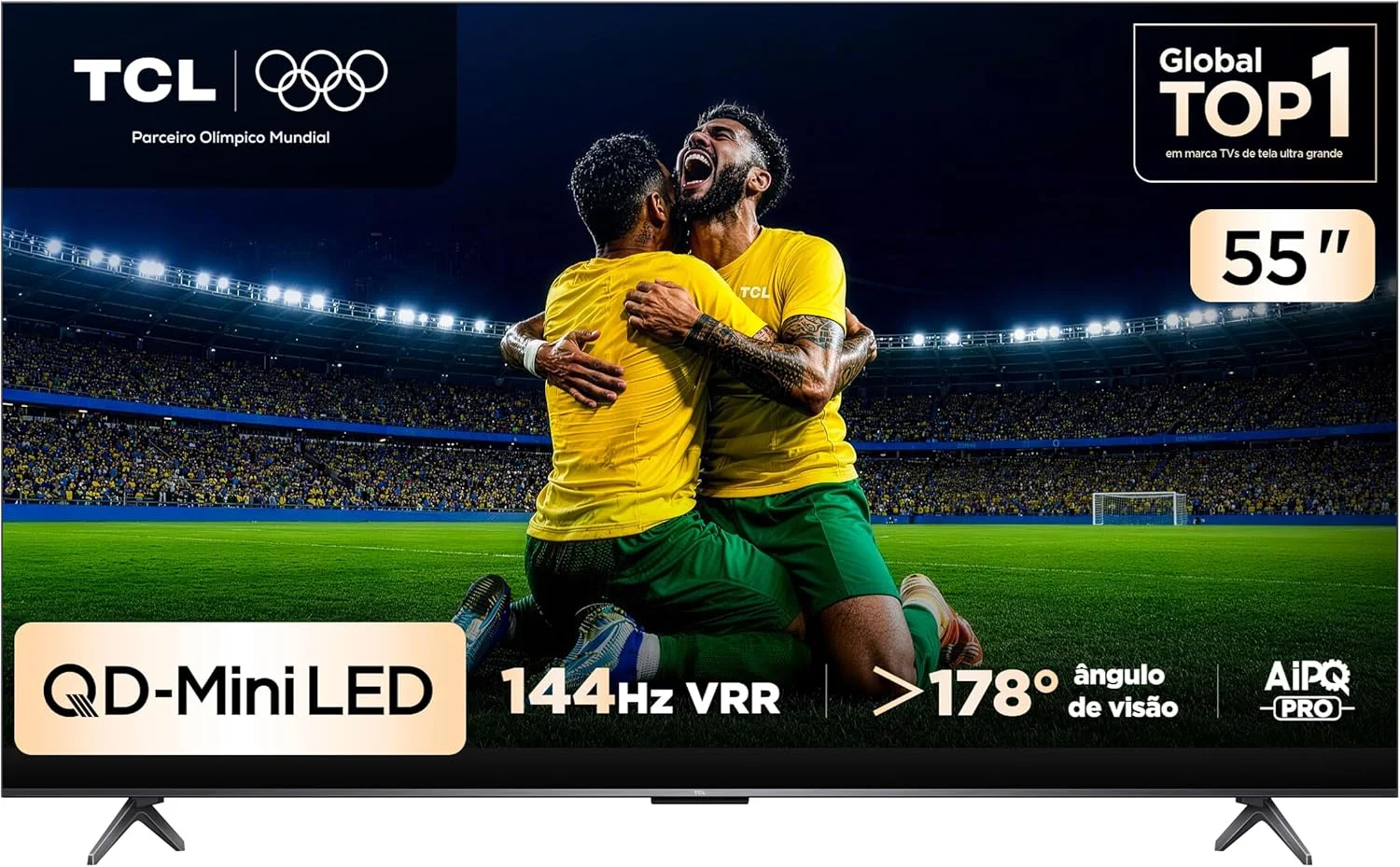 Smart TV TCL 55 Polegadas QLED Mini LED 4K C6K WiFi Bluetooth Google TV 4 HDMI 144Hz HDR10+ 55C6K