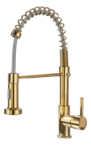 360° Torneira Cozinha Gourmet Misturador Ducha Duo Spray Dourado