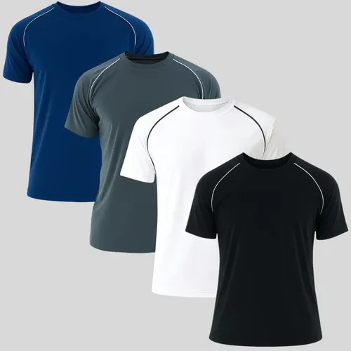 Kit  4 Camisetas Masculina Dry Fit Ultra Leve Academia