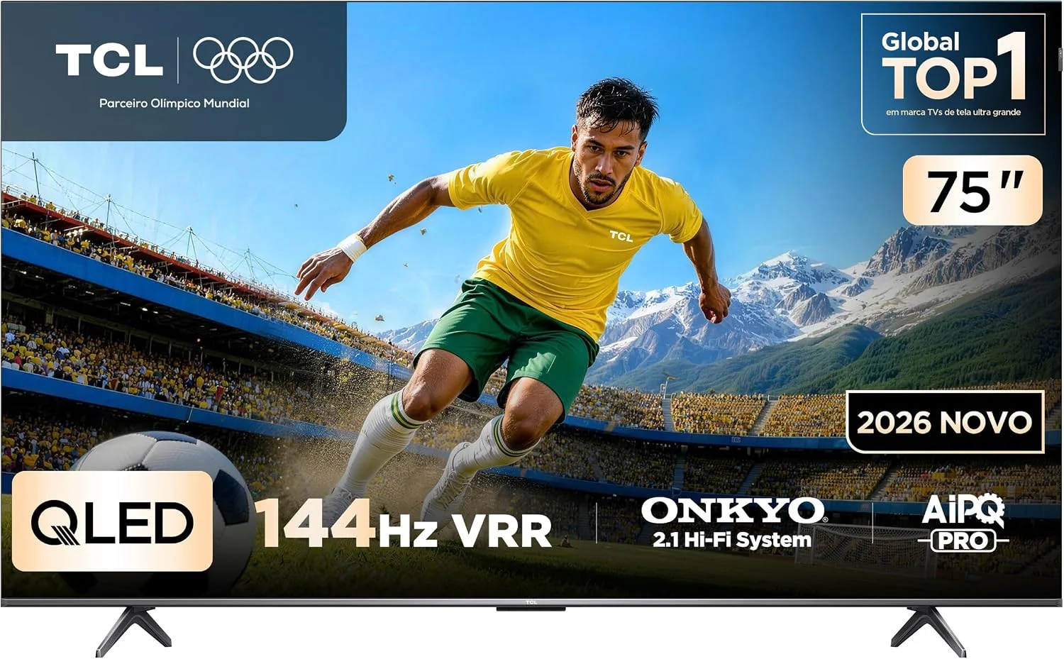 Smart TV TCL 75 Polegadas QLED 4K P8L WiFi Bluetooth Google TV HDR10+ 144 Hz VRR 75P8L