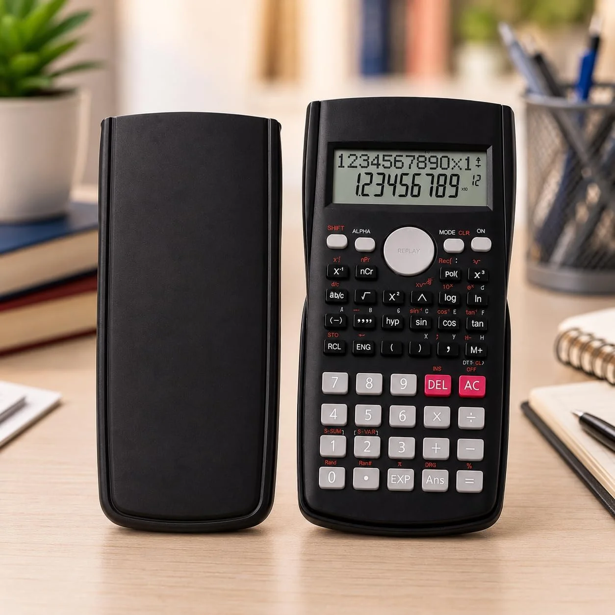 Calculadora Científica Premium 240 Funções Display Duplo 12 Dígitos com Capa Protetora Ideal para Escola Faculdade Engenharia