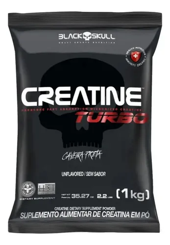 Creatina Turbo Refil 1kg Black Skull Sem Sabor