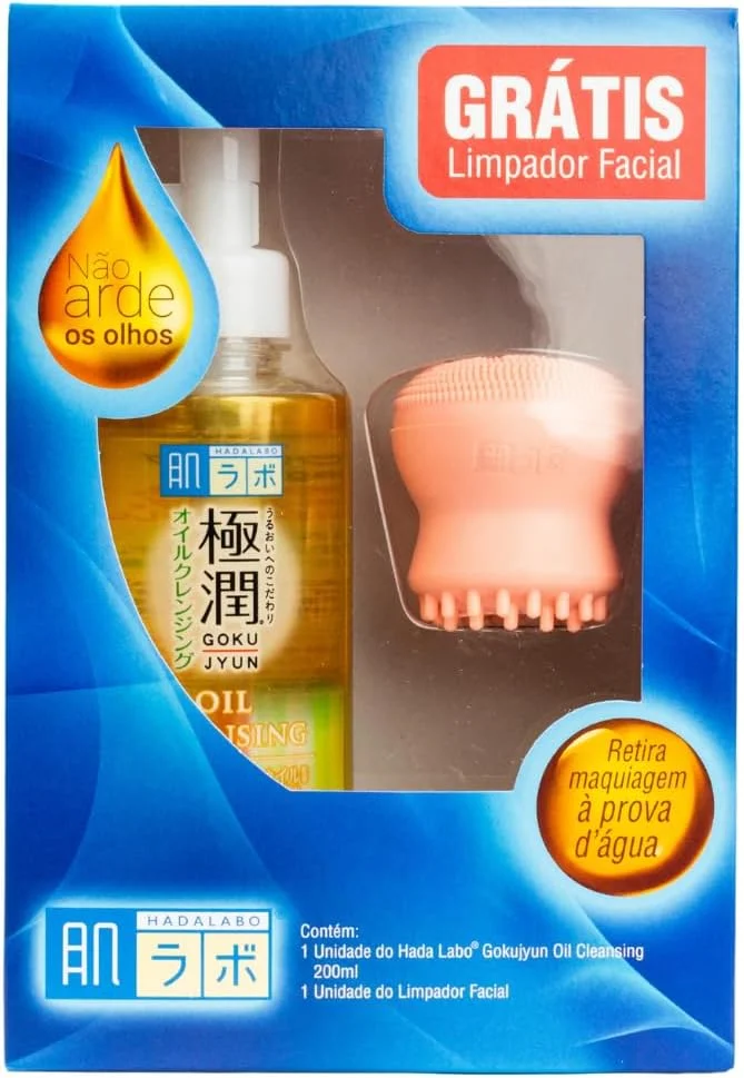 Hada Labo Kit Limpeza Facial Cleansing Oil + Massageador Facial Polvo