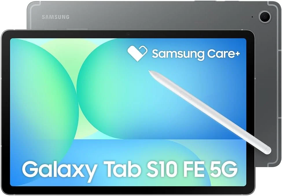 Tablet Samsung Galaxy Tab S10 FE 5G, Cinza, 128GB, 8GB RAM, Tela Imersiva de 10.9" 90Hz, Camera Traseira de 13MP, Câmera Frontal de 12MP Ultra Wide, Wifi 6, IP68, Android 15