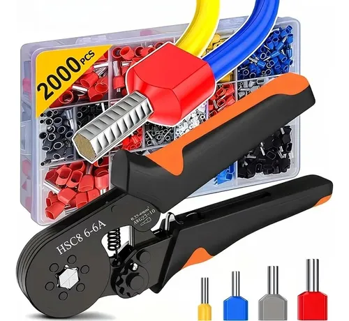 Kit Alicate Crimpador Hsc8 6-6a Com 2000 Peças