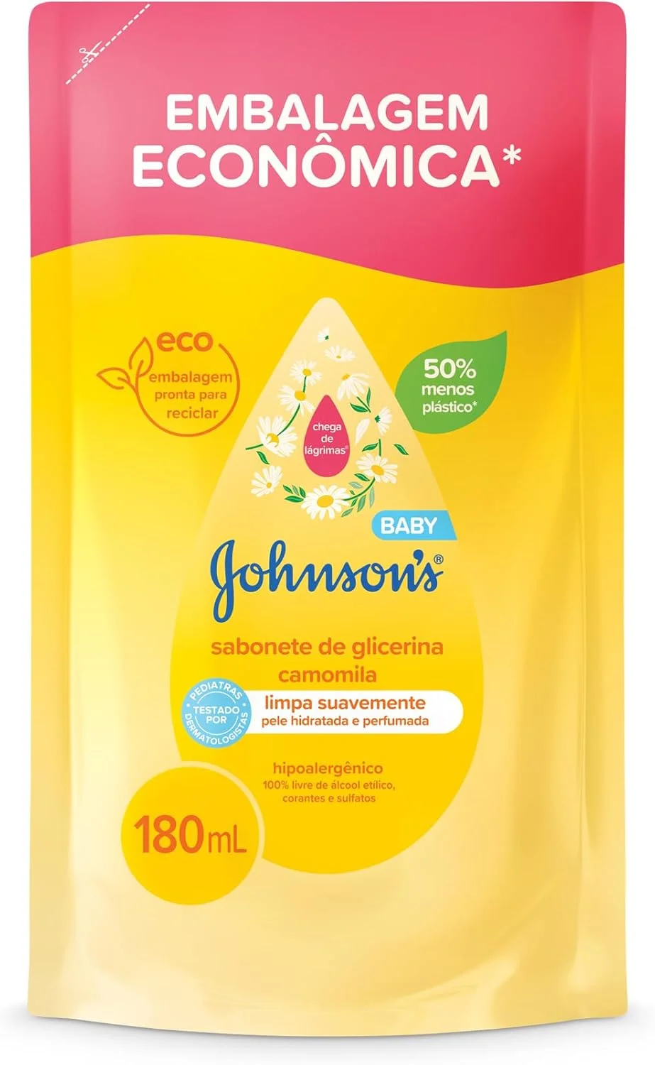 Sabonete Líquido Glicerina Camomila JOHNSON’S® Baby, 180mL
