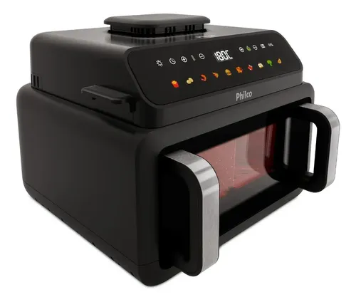 Fritadeira Air Fryer Philco Paf11c Preto Com Acabamento Em Inox 127v
